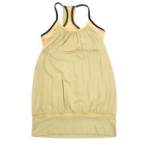 Lululemon No Limits Tank Top Shirt Size 6 Small Yellow Built In Bra Athletic